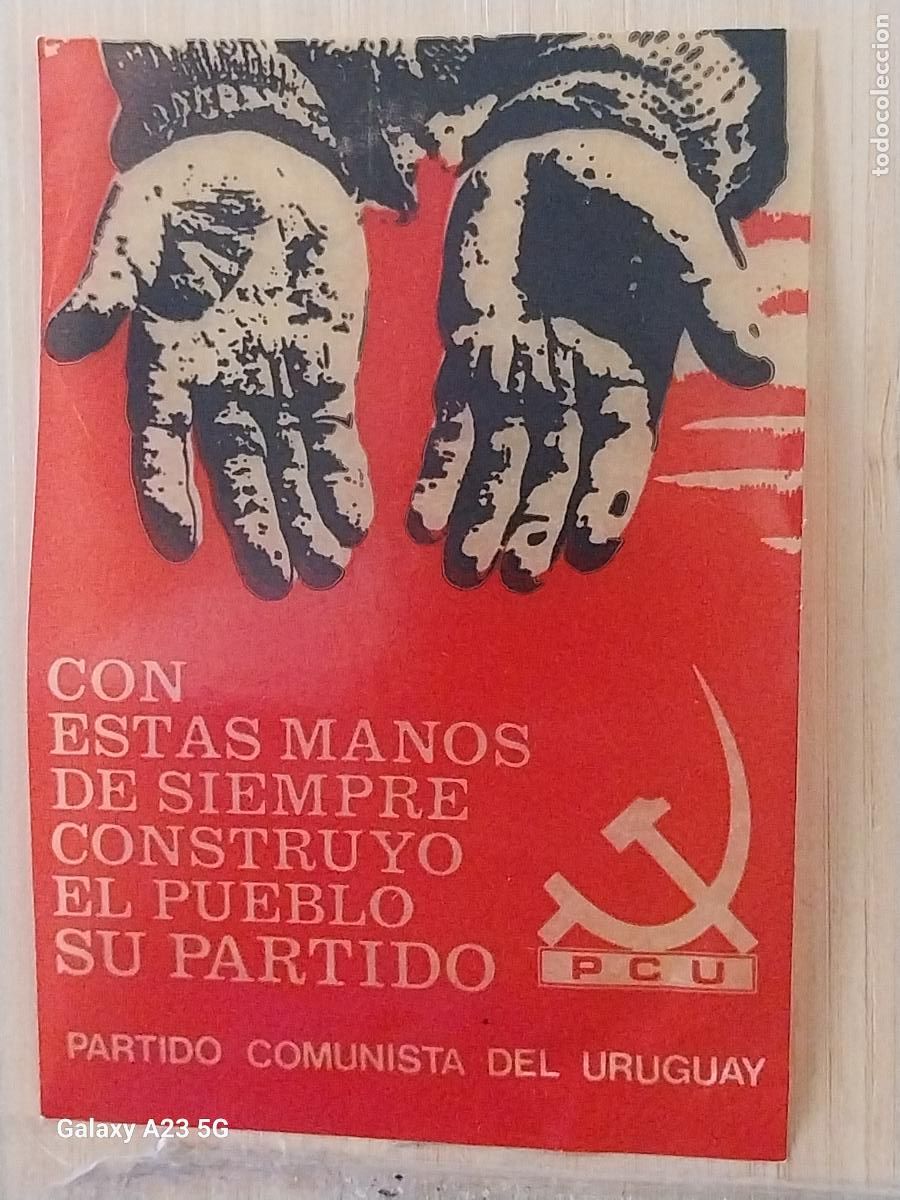 Pegatinas de colecci&oacute;n: PCU URUGUAY PARTIDO COMUNISTA PEGATINA 10.8X7.5 CMS POLITICO SINDICAL