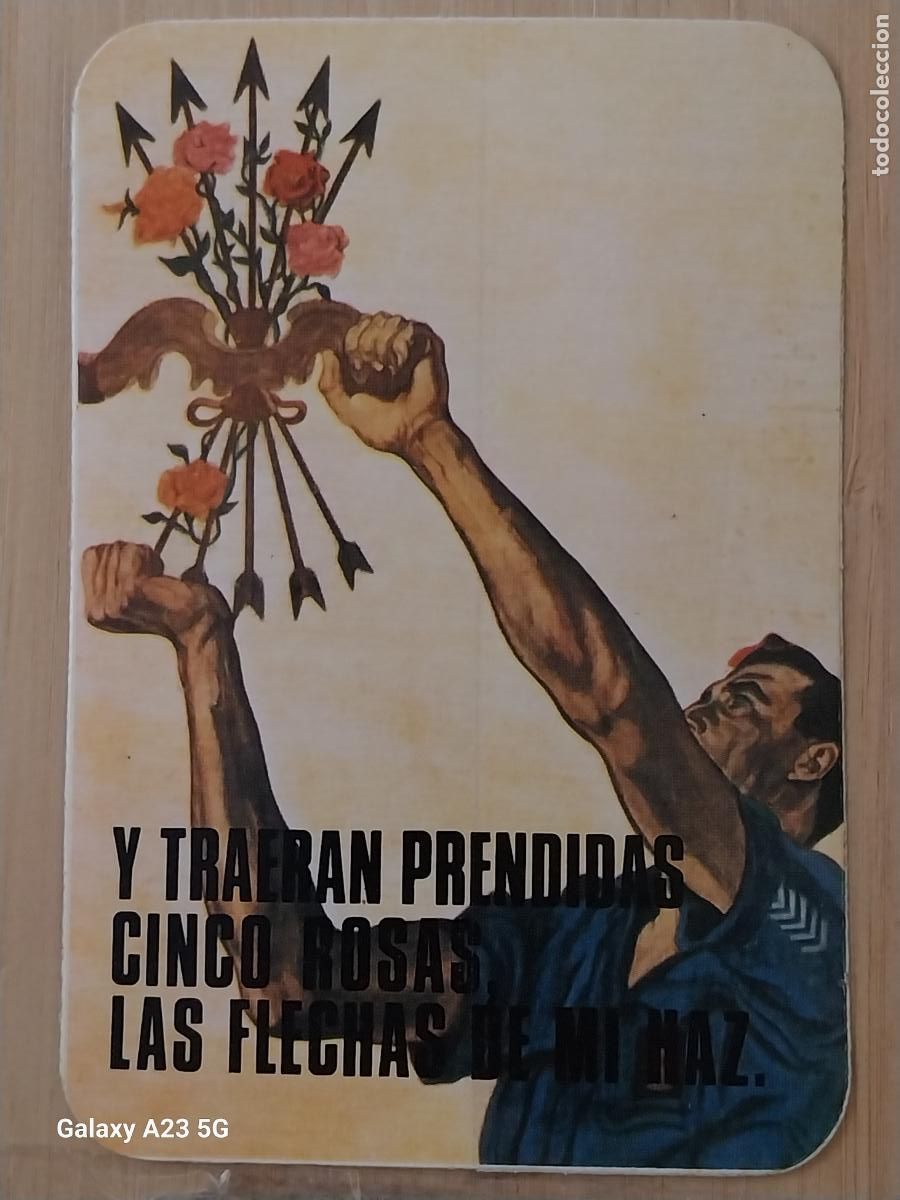 Pegatinas de colecci&oacute;n: TRAERAN PRENDIDAS CINCO ROSAS .. FALANGE PEGATINA POLITICO SOCIAL TRANSICI&Oacute;N 11X7.5 CM
