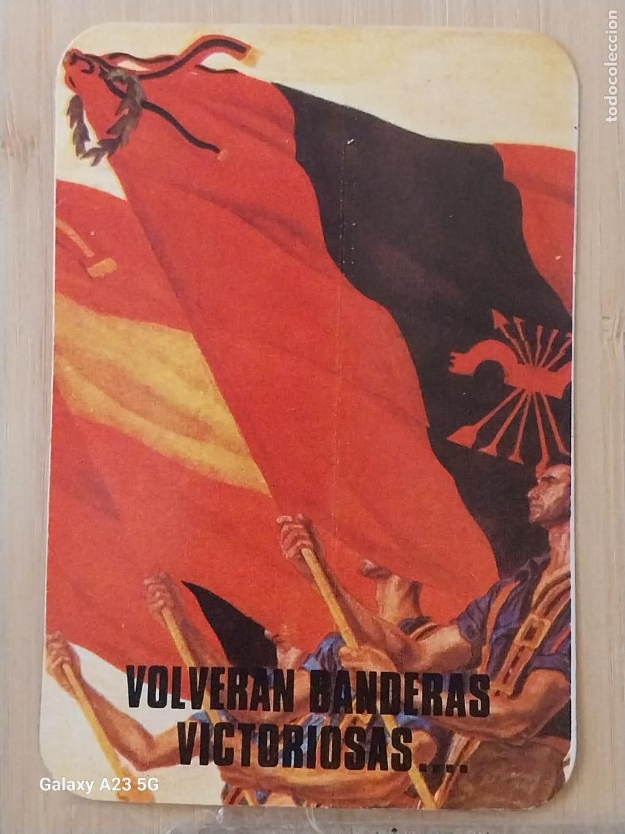 Pegatinas de colecci&oacute;n: VOLVERAN BANDERAS VICTORIOSAS FALANGE PEGATINA POLITICO SOCIAL 11X7.5 CM TRANSICION