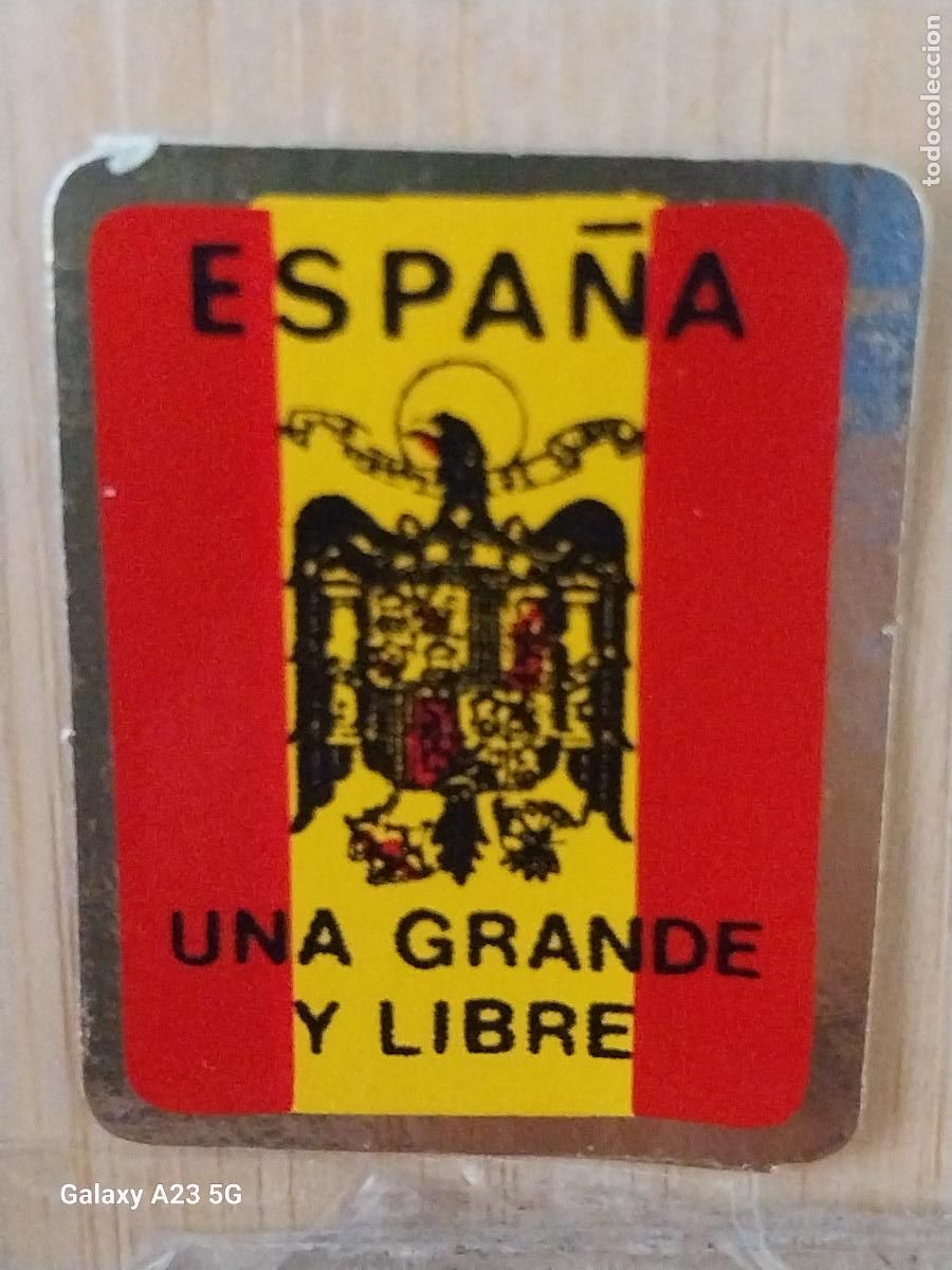 Pegatinas de colecci&oacute;n: AGUILA SAN JUAN ESPA&Ntilde;A UNA GRANDE LIBRE PEGATINA 3.2X2.1 CMS VINTAGE POLITICO SINDICAL TRANSICION