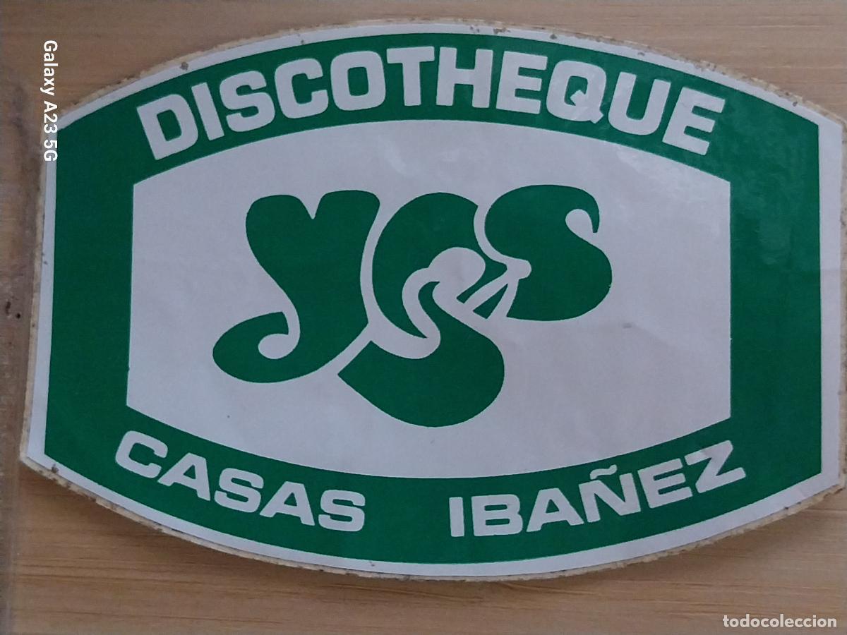 Pegatinas de colecci&oacute;n: CASAS IBA&Ntilde;EZ DISCOTHEQUE YES PEGATINA 11.3X8 CMS * VINTAGE A&Ntilde;OS 70 DISCO DISCOTECA ALBACETE