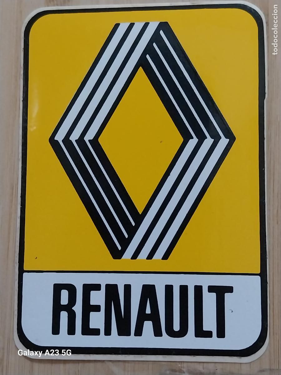 Pegatinas de colecci&oacute;n: RENAULT PEGATINA ADHESIVO VINILO A&Ntilde;OS 70 ORIGINAL 9.2X6.5 CMS SIN PEGAR NUNCA AMARILLO TONO YEMA