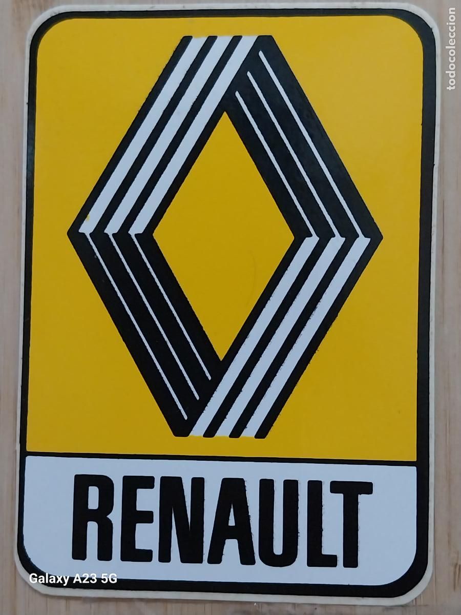 Pegatinas de colecci&oacute;n: RENAULT PEGATINA ADHESIVO VINILO A&Ntilde;OS 70 ORIGINAL 9.2X6.5 CMS SIN PEGAR NUNCA ** AMARILLO TONO YEMA