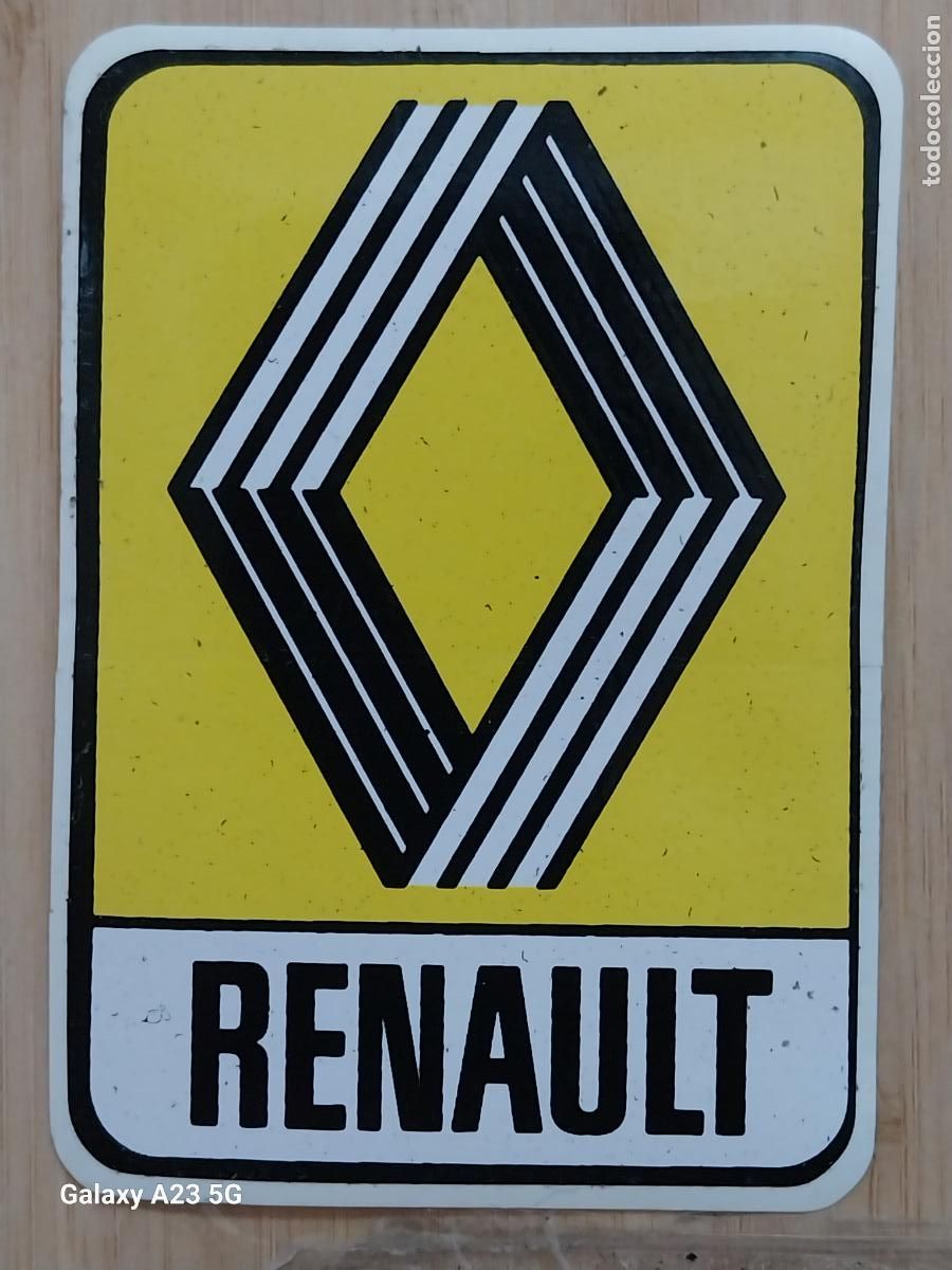 Pegatinas de colecci&oacute;n: RENAULT PEGATINA ADHESIVO VINILO A&Ntilde;OS 70 ORIGINAL 9.2X6.5 CMS SIN PEGAR NUNCA ** AMARILLO TONO PIOLI