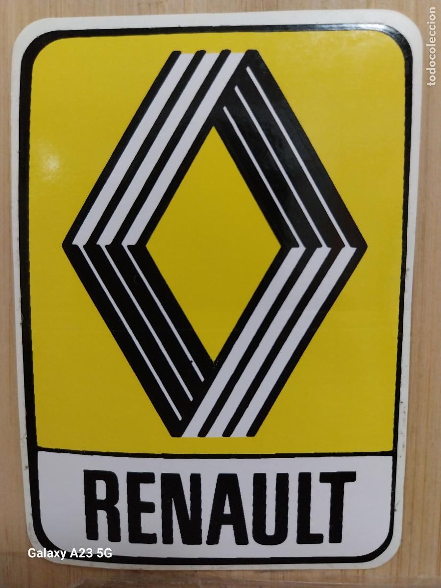 Pegatinas de colecci&oacute;n: RENAULT PEGATINA ADHESIVO VINILO A&Ntilde;OS 70 ORIGINAL 9.2X6.5 CMS SIN PEGAR NUNCA * AMARILLO TONO PIOLI
