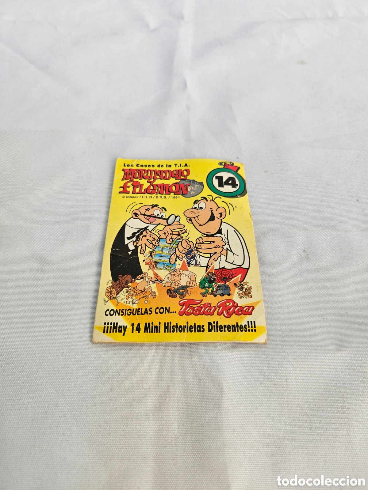 Pegatinas de colecci&oacute;n: LOS CASOS DE LA TIA. MORTADELO Y FILEMON. IBA&Ntilde;EZ 1994. TOSTA RICA. CUETARA. EL CHAPUZON DEL TRUCHO.