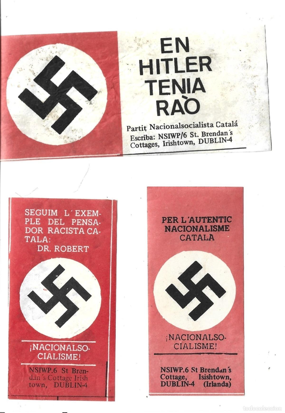 Pegatinas de colecci&oacute;n: TRANSICION-PEGATINAS POLITICAS-PARTIT NACIONALSOCIALISTA CATAL&Agrave;-NEOFASCISMO-ULTRADERECHA