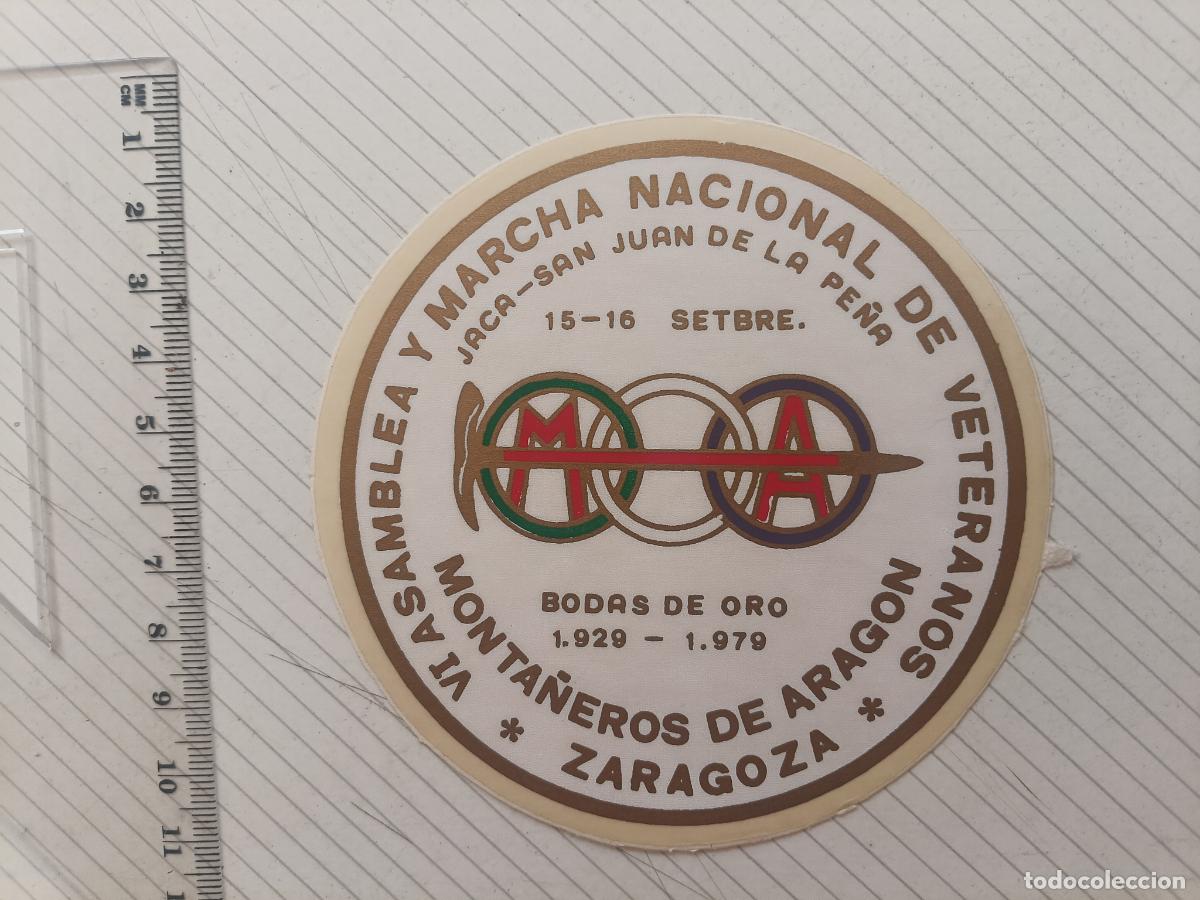 Pegatinas de colecci&oacute;n: Pegatina monta&ntilde;ismo, monta&ntilde;eros de Arag&oacute;n. Marcha Nacional de Veteranos de Zaragoza 1979