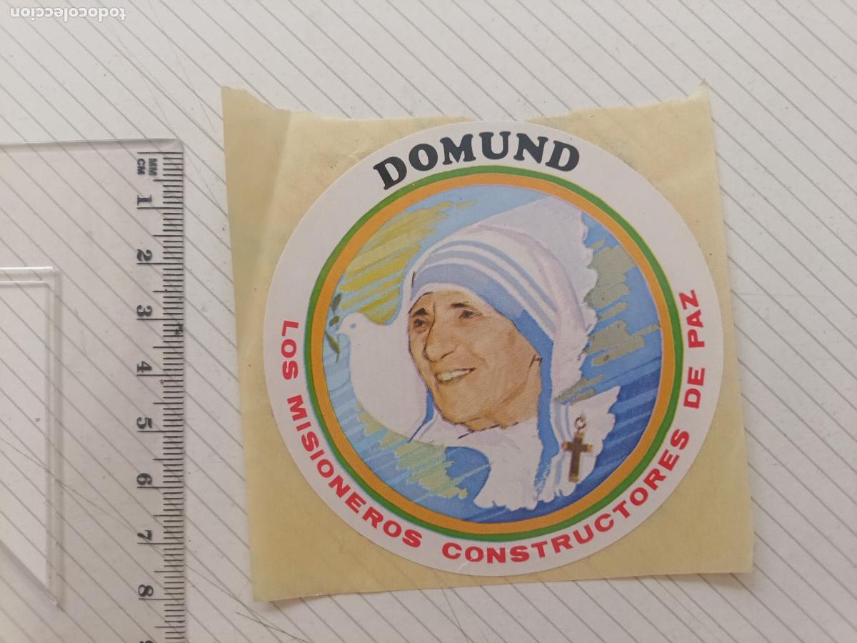 Pegatinas de colecci&oacute;n: Pegatina de &eacute;poca Domund, Santa Teresa de Calcuta