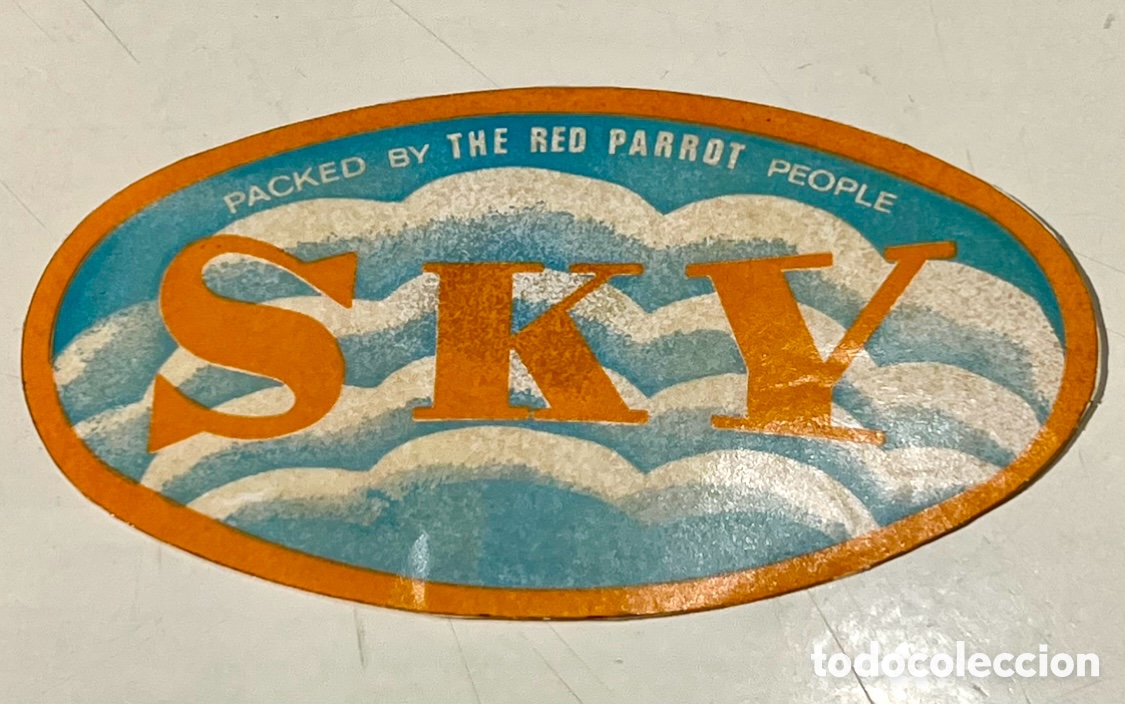 Pegatinas de colecci&oacute;n: Pegatina. SKY. The Red Parrot. A&ntilde;os 70.