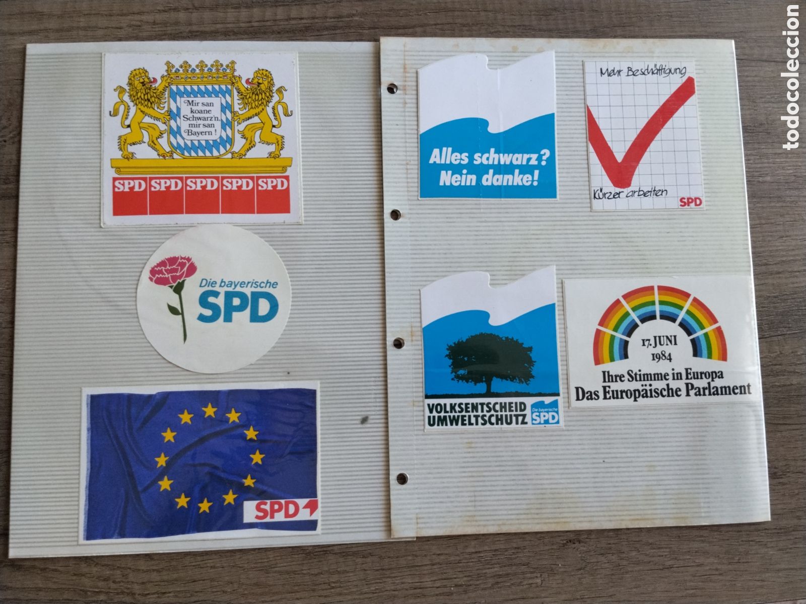 Pegatinas de colecci&oacute;n: Lote 7 pegatinas pol&iacute;ticas a&ntilde;os 80 partido socialdem&oacute;crata alem&aacute;n.SPD.socialista.RDA.politico.comuni