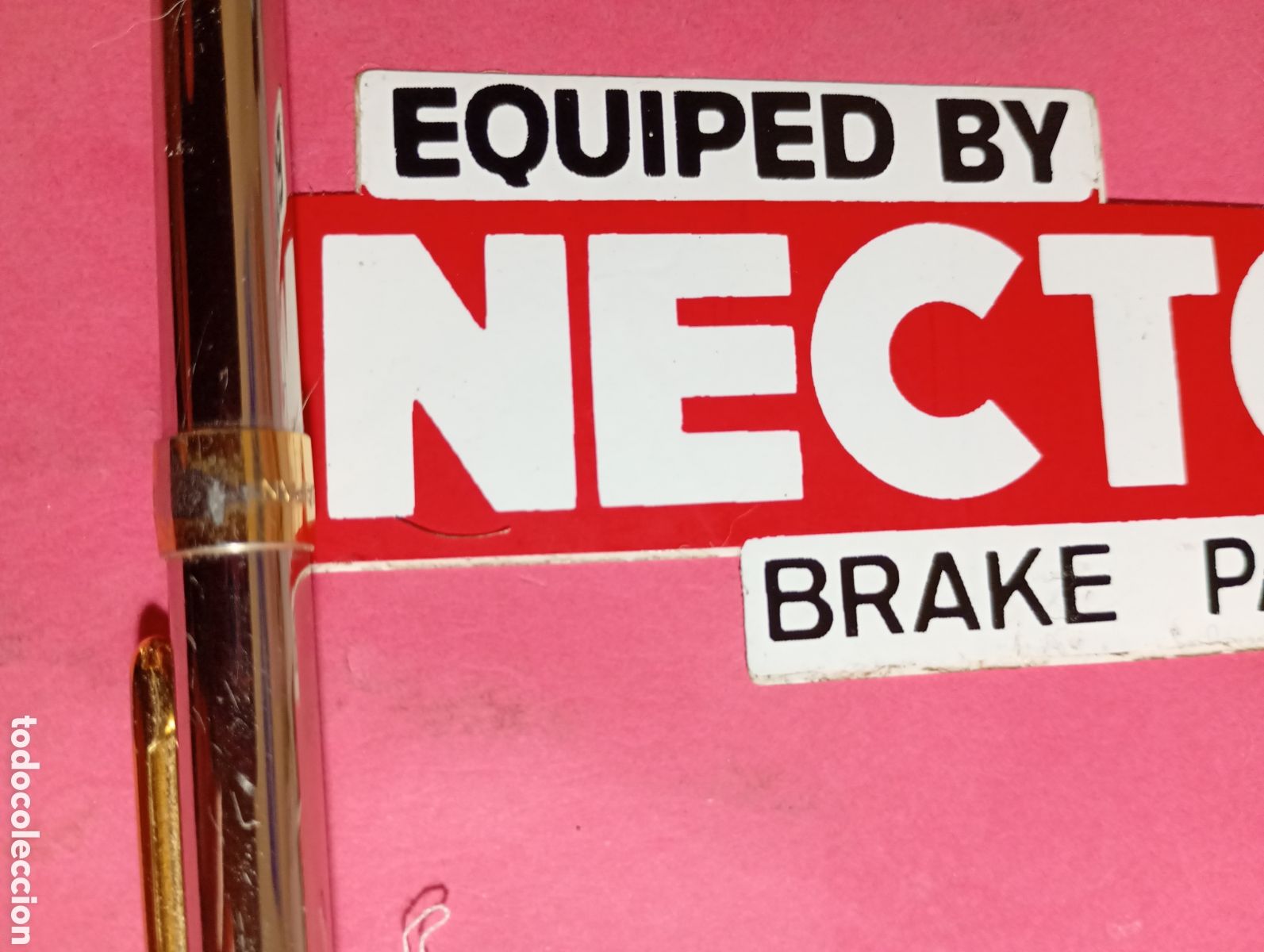 Pegatinas de colecci&oacute;n: EQUIPED BY ''NECTO'' BRAKE P&Agrave;DS (pastillas ferodos para frenos)- perfil bien troquelado
