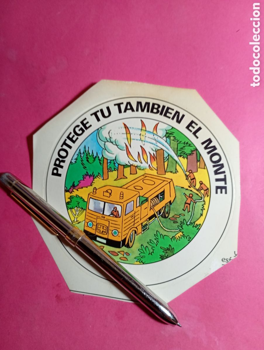 Pegatinas de colecci&oacute;n: PROTEGE TU TAMBIEN EL MONYE PEGATINA CIRCULAR .TOMAR CONSCIENCIA