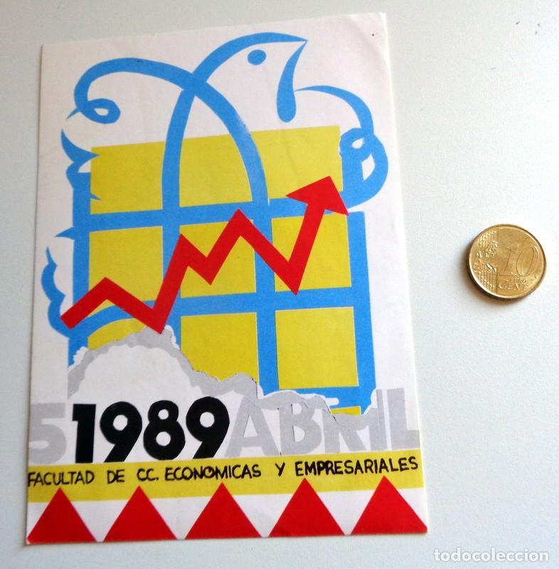 Pegatinas de colecci&oacute;n: PEGATINA ANTIGUA ADHESIVO FACULTAD CIENCIAS ECON&Oacute;MICAS EMPRESARIALES ZARAGOZA. A&Ntilde;O 1989