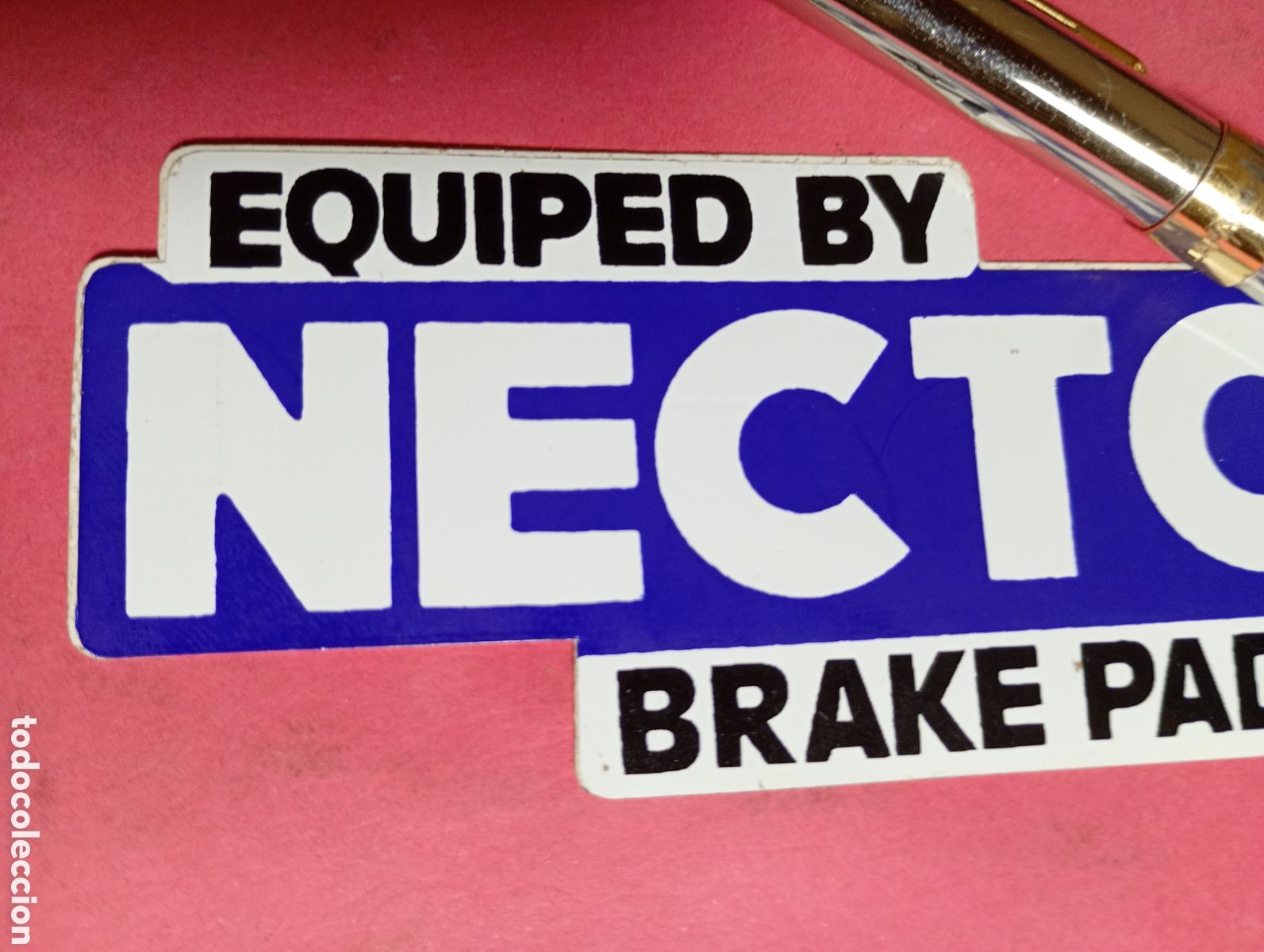 Pegatinas de colecci&oacute;n: EQUIPED BY ''NECTO'' BRAKE PADS (color azul oscuro)