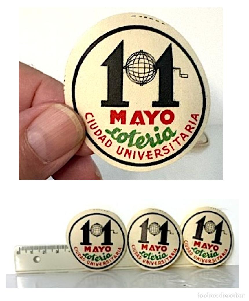 Pegatinas de colecci&oacute;n: 3 pegatinas antiguas Sorteo de Loter&iacute;a a beneficio de la Ciudad Universitaria, Madrid 1933, Rep&uacute;blic
