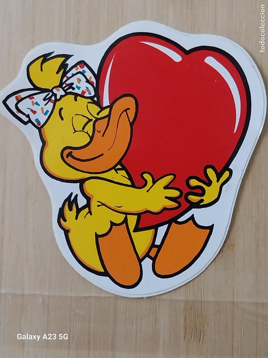 Pegatinas de colecci&oacute;n: PATITA LAZO CORAZON PEGATINA 8.6CMS ALTO VINTAGE SIN PEGAR NUNCA
