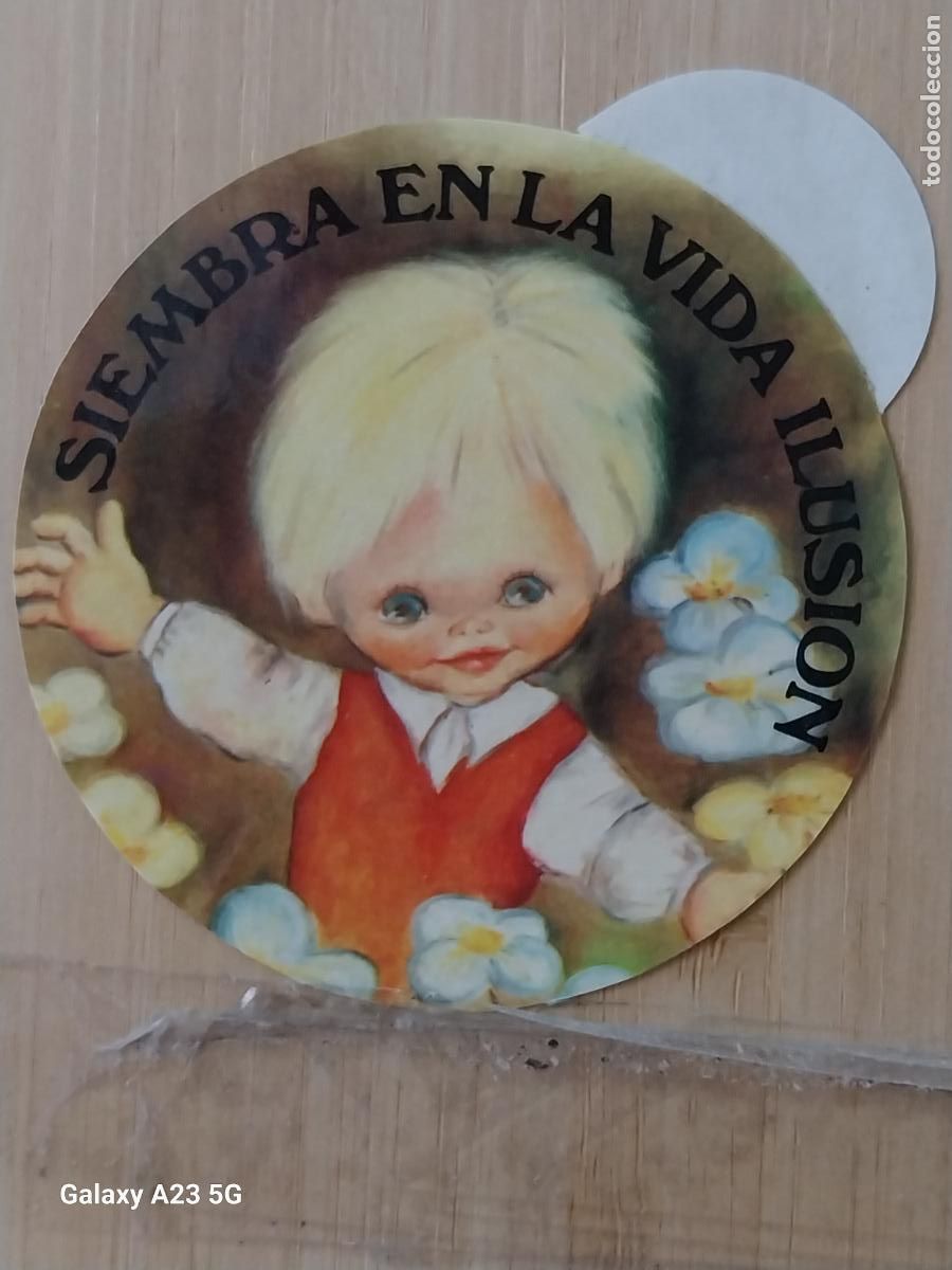 Pegatinas de colecci&oacute;n: SIEMBRA EN LA VIDA ILUSION PEGATINA 7CMS VINTAGE SIN PEGAR NUNCA