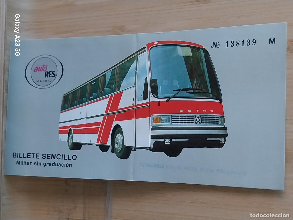 Pegatinas de colecci&oacute;n: MILITAR BILLETE AUTOBUS A&Ntilde;O 1989 AUTO RES BADAJOZ MADRID 15.7X8 CMS ORIGINAL