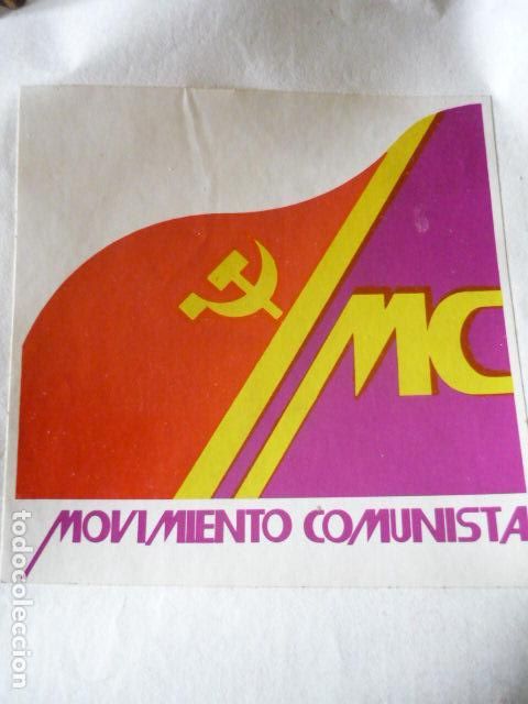 Pegatinas de colecci&oacute;n: PEGATINA MOVIMIENTO COMUNISTA PEGADA SOBRE PAPEL