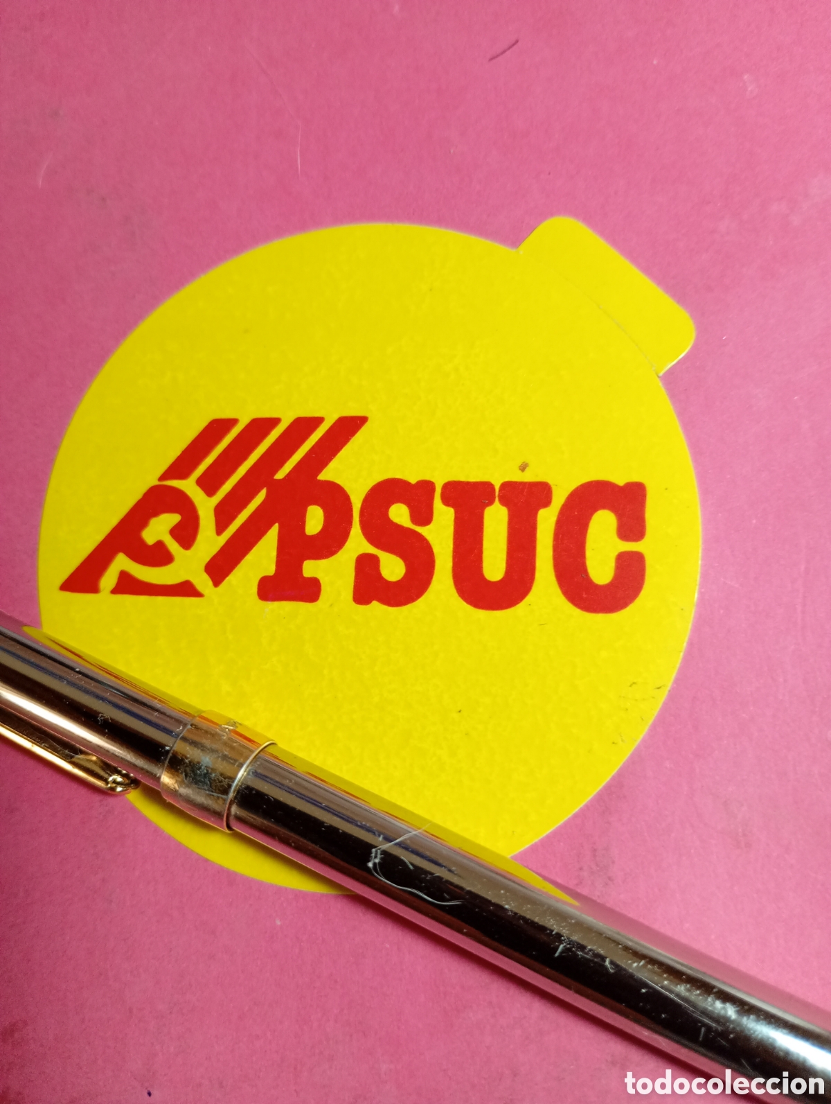 Pegatinas de colecci&oacute;n: ''PSUC'' amb les 4 barres - peque&ntilde;a pegatina circilar sin usar