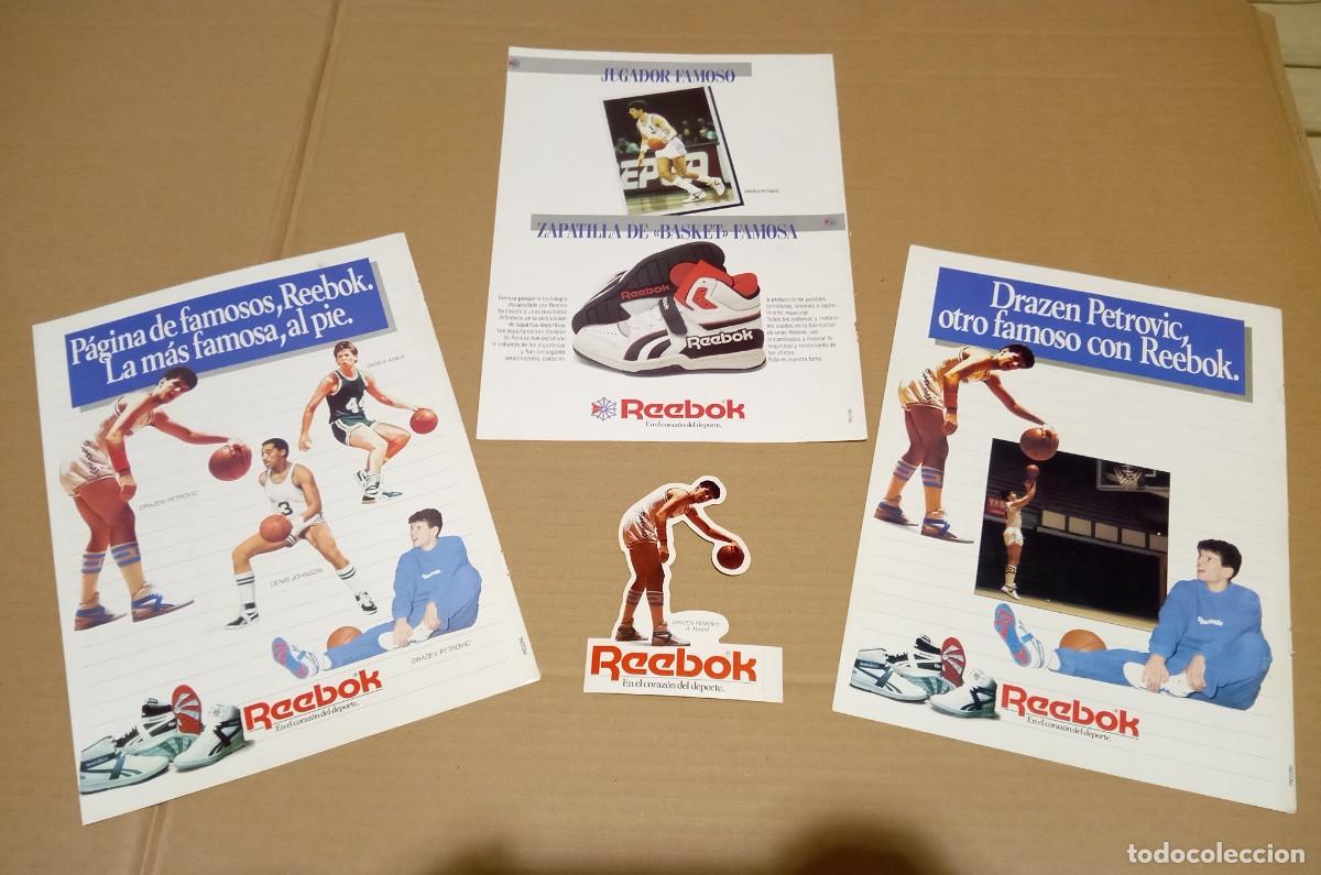Pegatinas de colecci&oacute;n: ANUNCIO PUBLICIDAD REVISTA PEGATINA STICKER BALONCESTO REEBOK DRAZEN PETROVIC REAL MADRID 1988 LOTE
