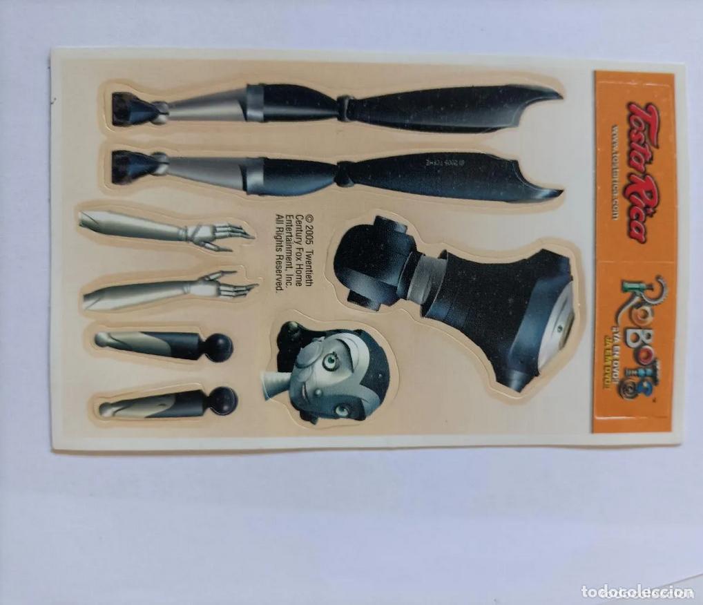 Pegatinas de colecci&oacute;n: robots cromos troquelados tosta rica cuetara promocional galletas pelicula dreamworks robot troquel