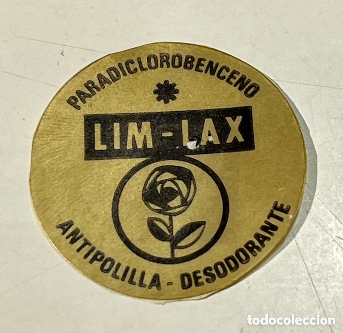 Pegatinas de colecci&oacute;n: Pegatina. LIM - LAX. Paradiclorobenceno. Antipolillas. A&ntilde;os 70.