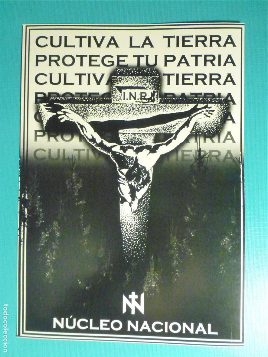Pegatinas de colecci&oacute;n: Pegatina Adhesiva Pol&iacute;tico Sindicalista - N&uacute;cleo Nacional - Socialismo, Protege tu Patria 10,5x15 cm