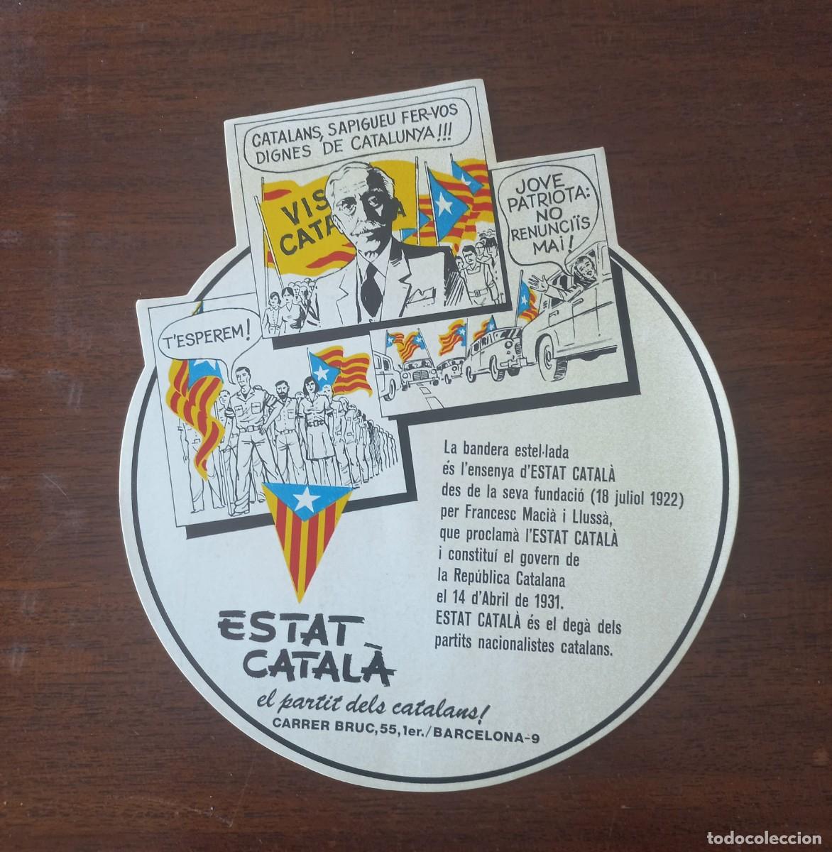 Pegatinas de colecci&oacute;n: Pegatina politica catalana antigua. ESTAT CATAL&Agrave;