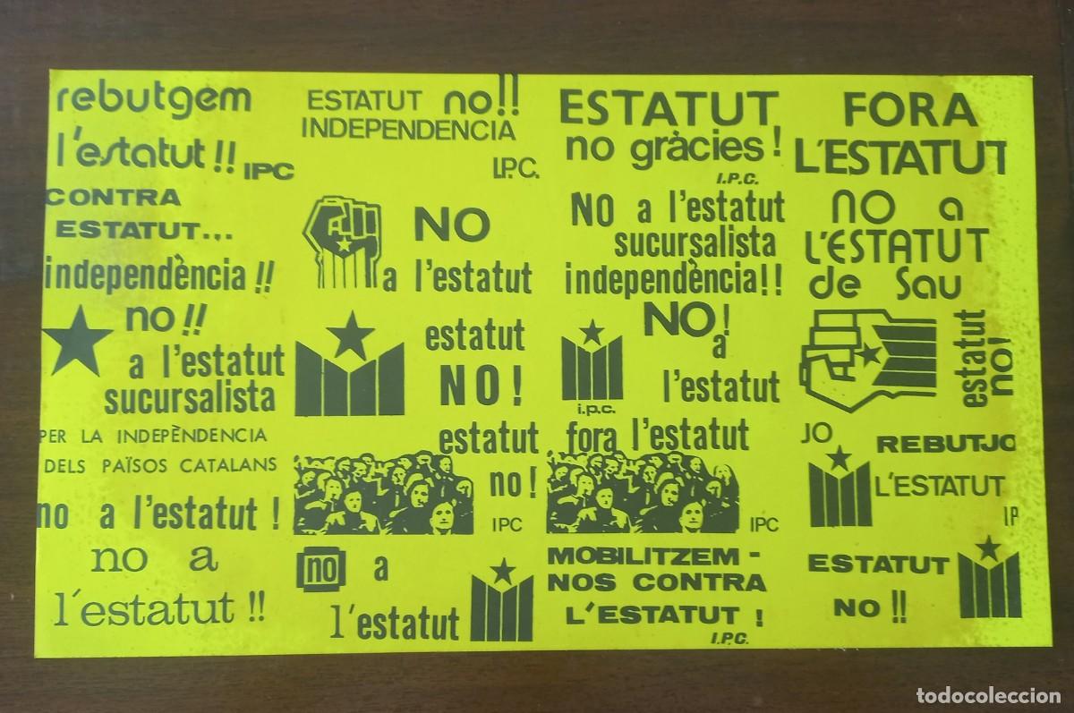 Pegatinas de colecci&oacute;n: Hoja con pegatina politica antigua catalana