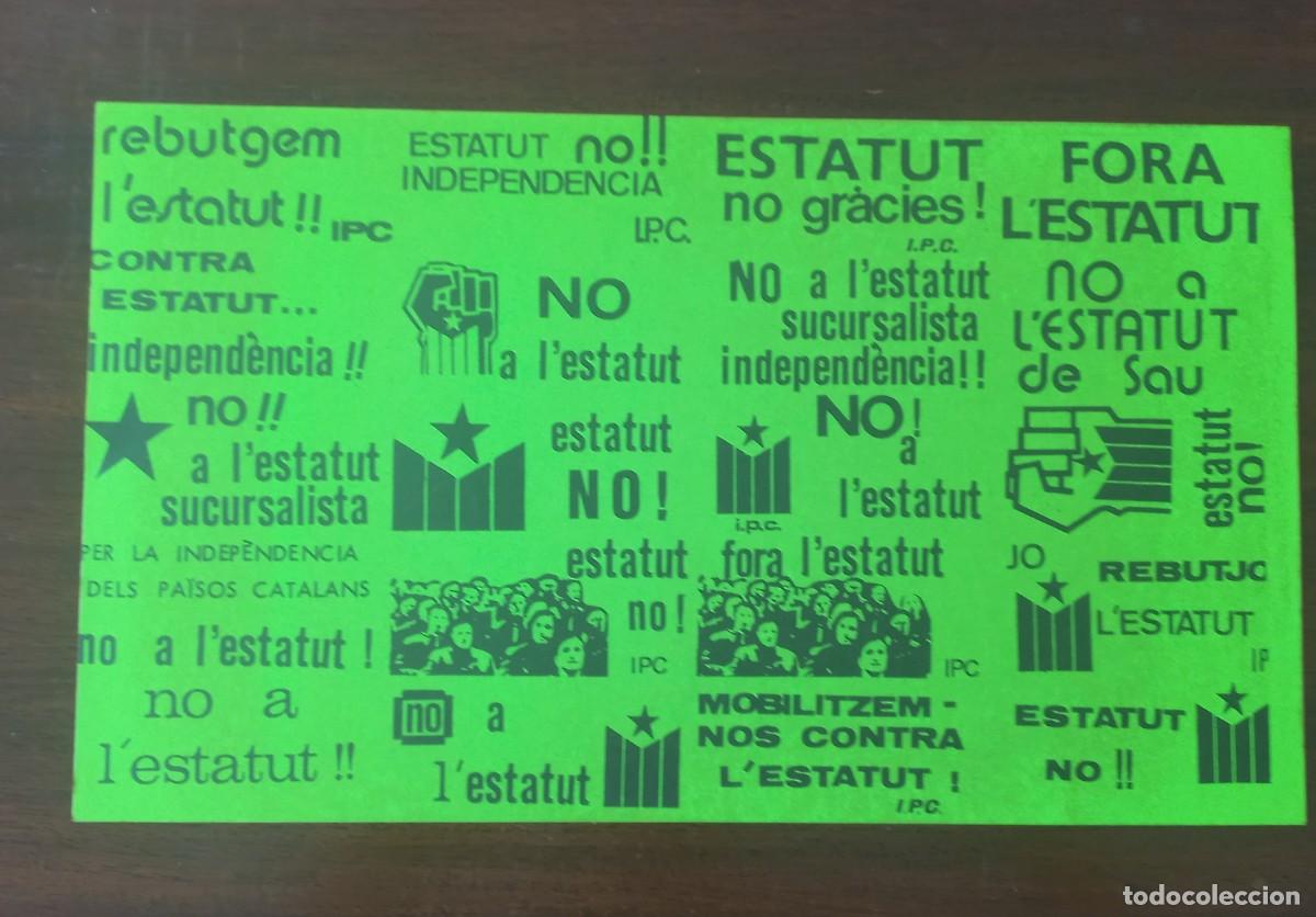 Pegatinas de colecci&oacute;n: Hoja con pegatina politica antigua catalana