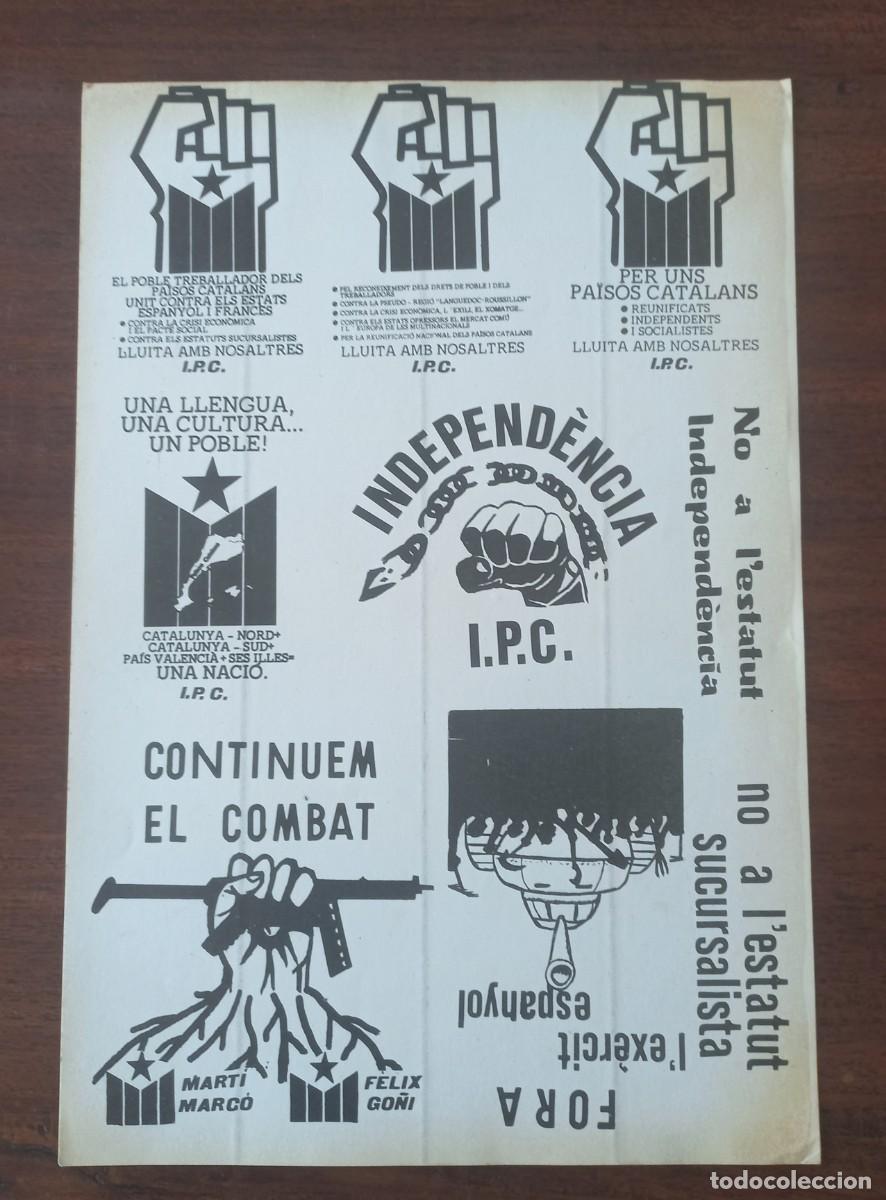 Pegatinas de colecci&oacute;n: Hoja con pegatina politica antigua catalana