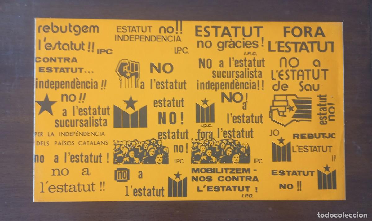 Pegatinas de colecci&oacute;n: Hoja con pegatina politica antigua catalana.