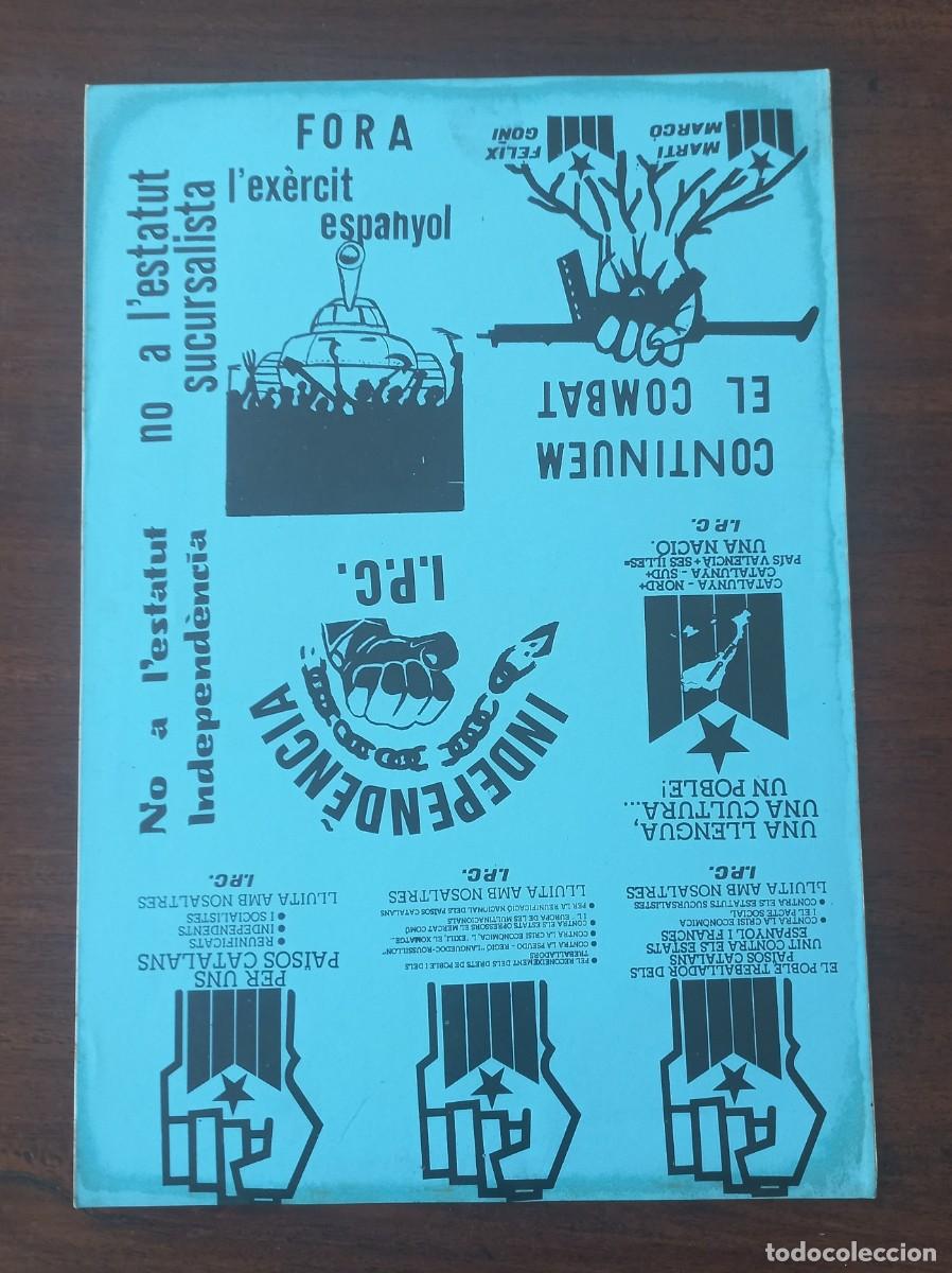 Pegatinas de colecci&oacute;n: Hoja con pegatina politica antigua catalana.