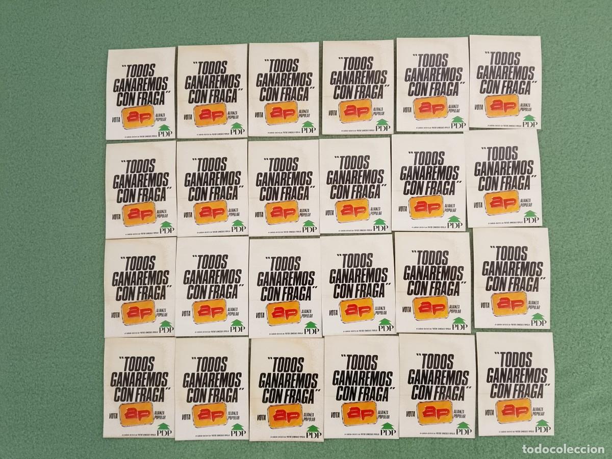 Pegatinas de colecci&oacute;n: ANTIGUAS PEGATINAS &rdquo;TODOS GANAREMOS CON FRAGA&rdquo; VOTA AP ALIANZA POPULAR CAMPA&Ntilde;A ELECTORAL A&Ntilde;O 1982