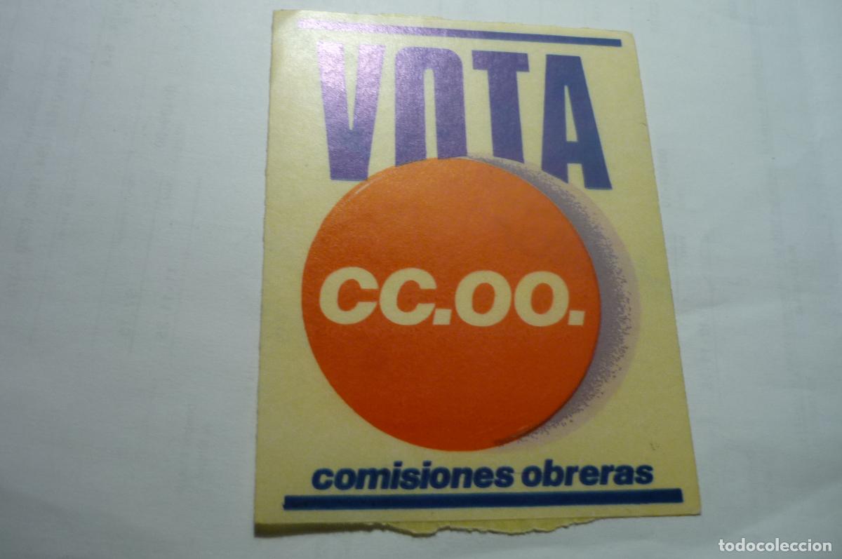Pegatinas de colecci&oacute;n: pegatina sindical vota cc.oo.