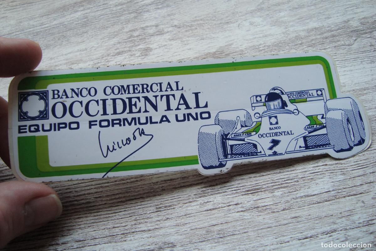 Pegatinas de colecci&oacute;n: ANTIGUA PEGATINA BANCO COMERCIAL OCCIDENTAL. EQUIPO FORMULA UNO.
