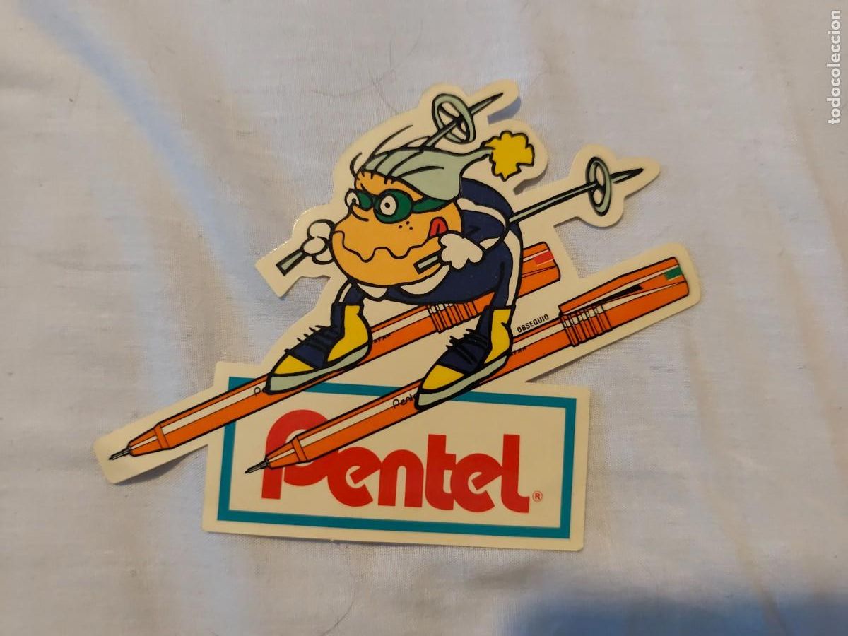 Pegatinas de colecci&oacute;n: Pegatina ski Pentel con trasera