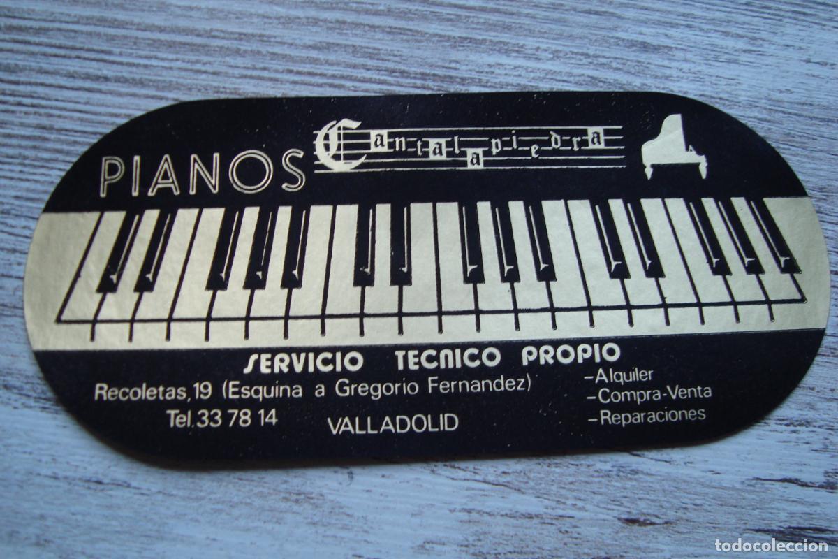 Pegatinas de colecci&oacute;n: ANTIGUA PEGATINA PIANOS CANTALAPIEDRA. SERVICIO TECNICO. VALLADOLID