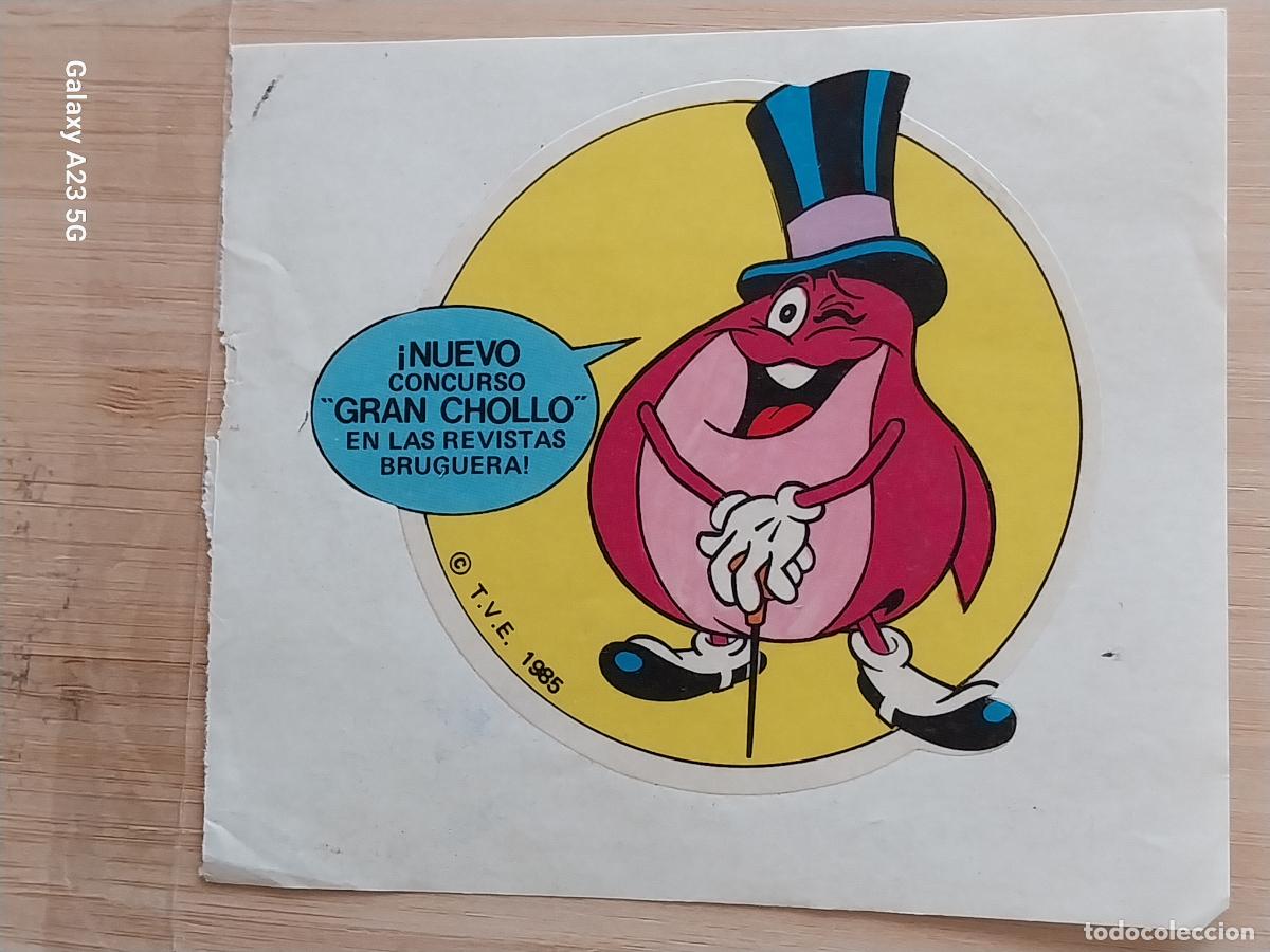 Pegatinas de colecci&oacute;n: UN DOS TRES GRAN CHOLLO PROGRAMA T.V.E. 1985 PEGATINA 9.5X8.5 CMS ORIGINAL SIN PEGAR NUNCA BRUGUERA