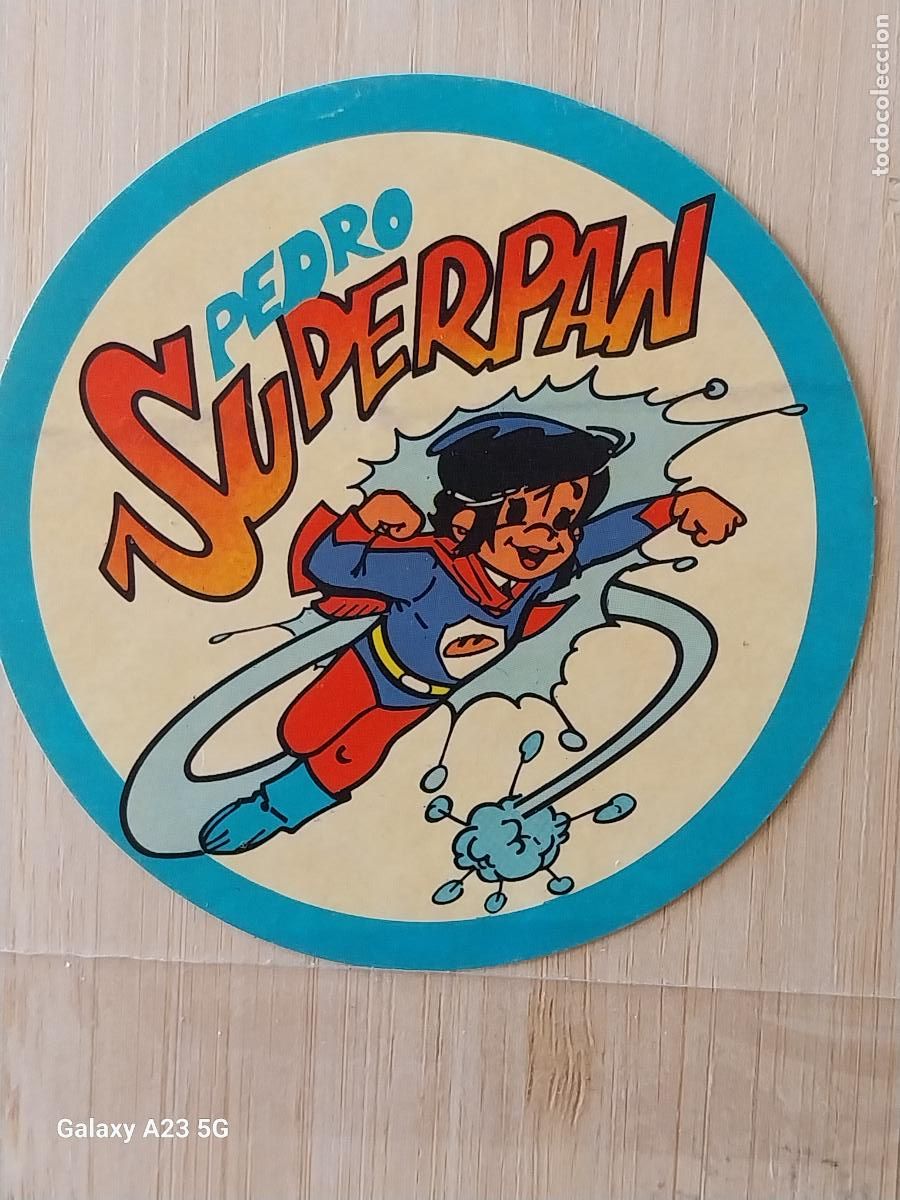 Pegatinas de colecci&oacute;n: PEDRO SUPER PAN SUPERPAN PEGATINA 8.5 CMS ORIGINAL SIN PEGAR NUNCA