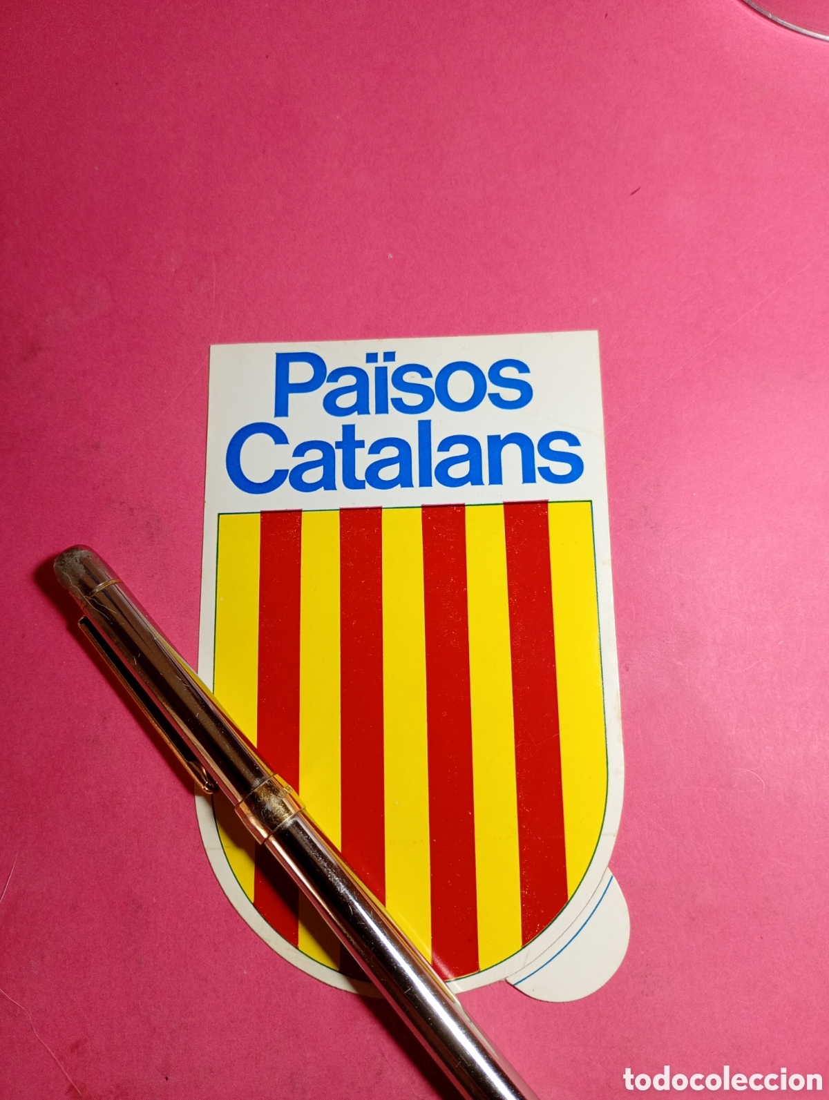 Pegatinas de colecci&oacute;n: PA&Iuml;SOS CATALANS ESCUT AMB LES CUATRE BARRESN ELLECTRICO A ESCALA