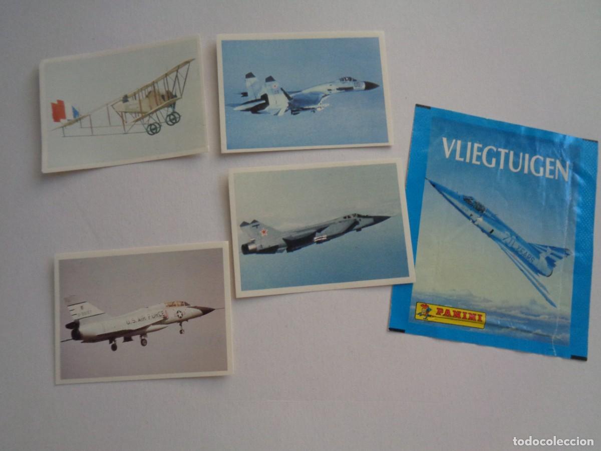 Pegatinas de colecci&oacute;n: AVIACION : LOTE DE 4 PEGATINAS - CROMOS DE LA COLECCION AVIONES , CON SU SOBRE . DE PANINI