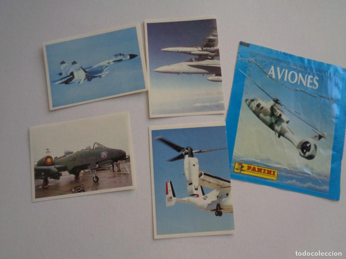 Pegatinas de colecci&oacute;n: AVIACION : LOTE DE 4 PEGATINAS - CROMOS DE LA COLECCION AVIONES , CON SU SOBRE . DE PANINI