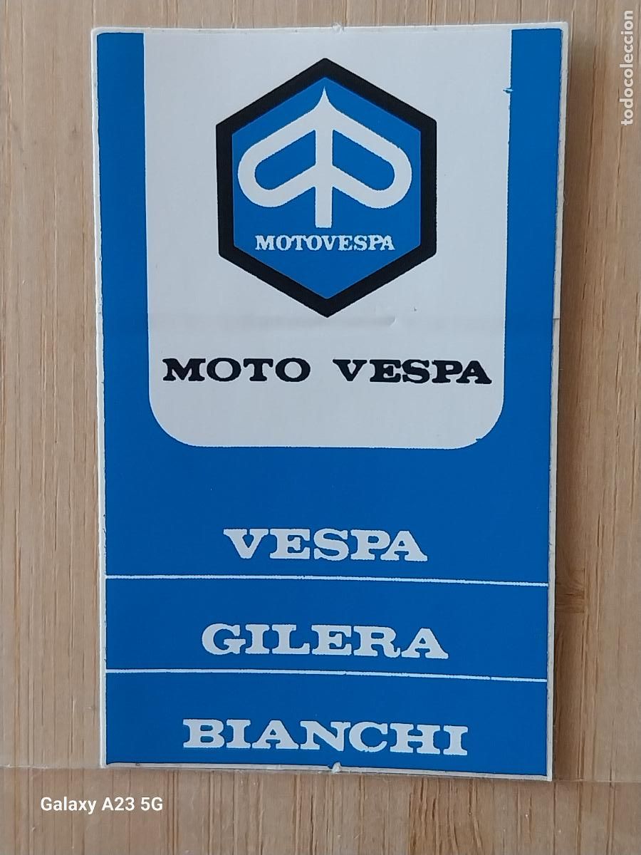 Pegatinas de colecci&oacute;n: VESPA GILERA BIANCHI MOTO PEGATINA 6.5X4 CMS ORIGINAL SIN PEGAR NUNCA A&Ntilde;OS 80 MOTORISMO