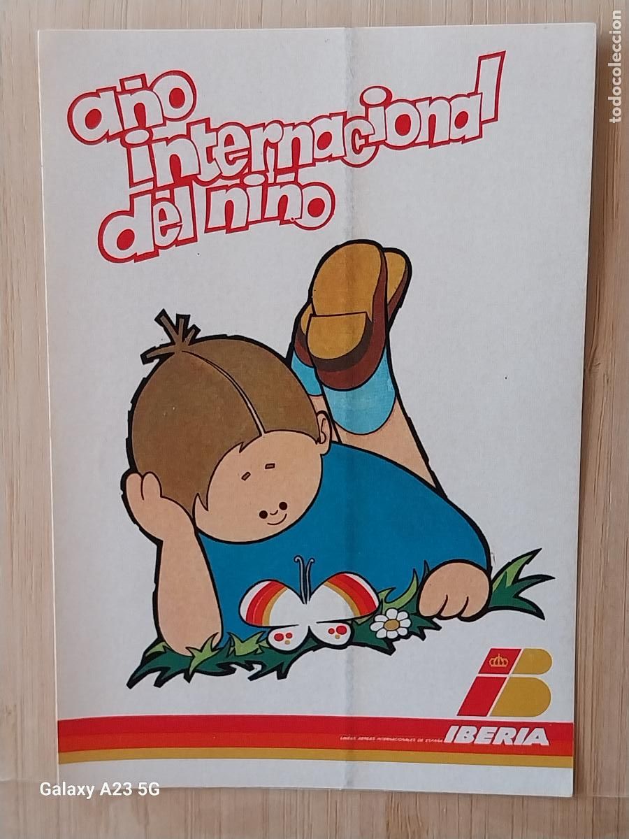 Pegatinas de colecci&oacute;n: IBERIA AVIACION AEROLINEAS ESPA&Ntilde;OLAS A&Ntilde;O NI&Ntilde;O PEGATINA 13X9 CMS ORIGINAL SIN PEGAR NUNCA A&Ntilde;OS 80