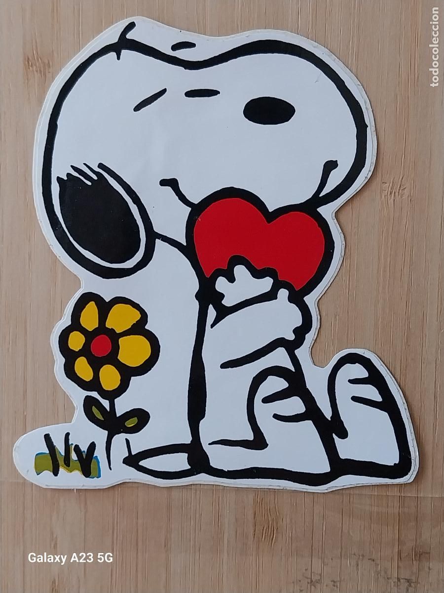 Pegatinas de colecci&oacute;n: SNOOPY SENTADO CORAZON PEGATINA 11.5X10 CMS * ORIGINAL SIN PEGAR NUNCA A&Ntilde;OS 80