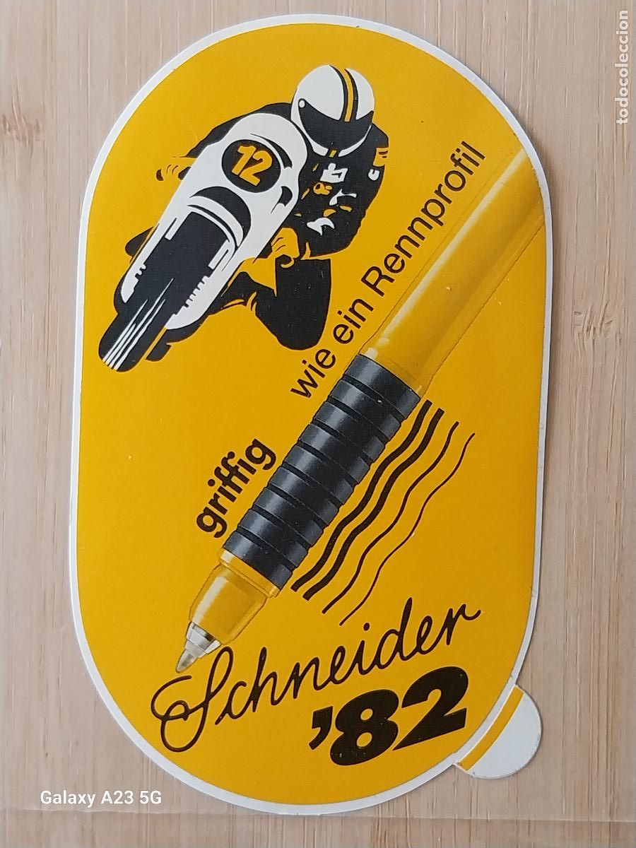Pegatinas de colecci&oacute;n: SCHNEIDER 82 PEGATINA 12X7 CMS * ORIGINAL SIN PEGAR NUNCA A&Ntilde;OS 80 BOLIGRAFO *