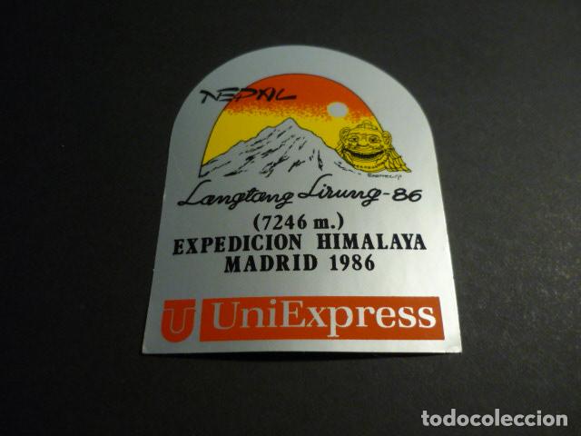 Pegatinas de colecci&oacute;n: PEGATINA LANGTANG LIRUNG 86 EXPEDICION HIMALAYA MADRID 1986 UNIEXPRESS MONTA&Ntilde;ISMO